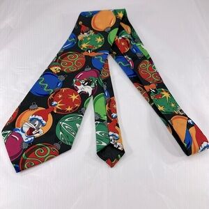 Looney Tunes Mania - Vintage Cartoon Character Christmas Men’s Necktie ⭐️ EUC